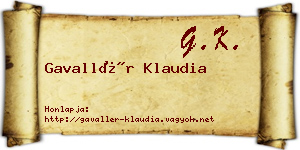 Gavallér Klaudia névjegykártya